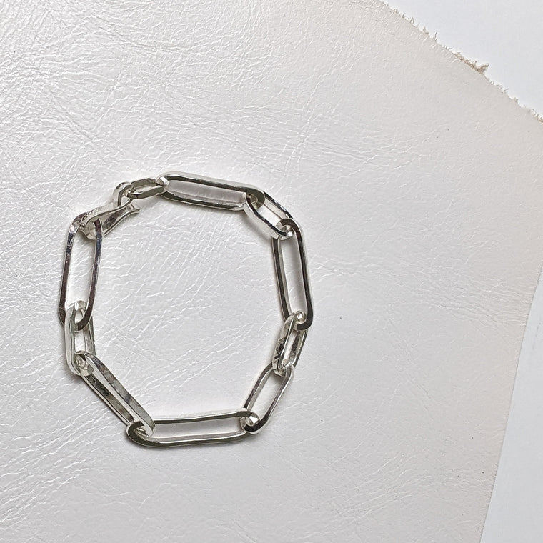 Long Links Chain Bracelet in Silver
