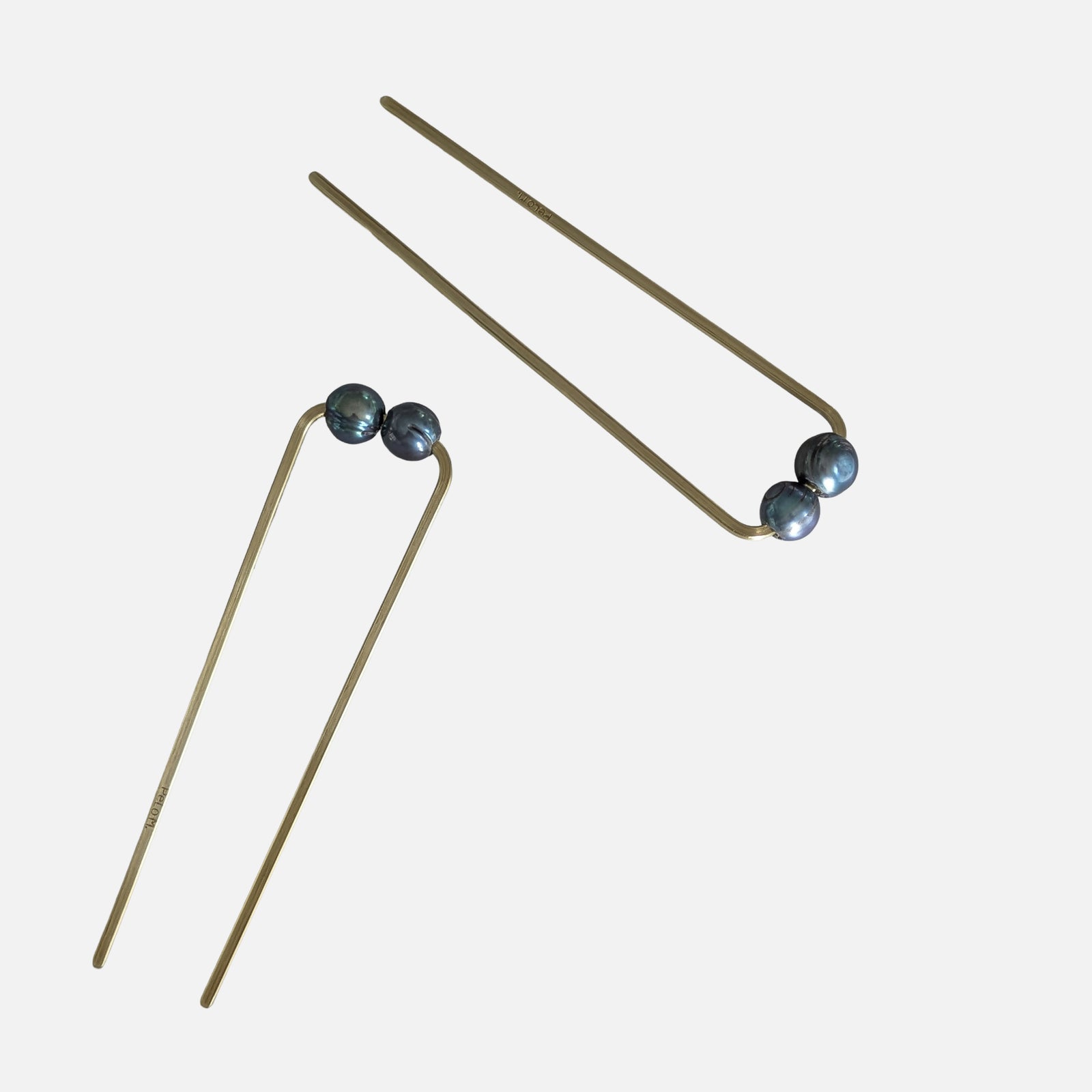 French Pin Hair Fork - Single + Double Midnight Pearl