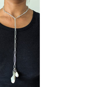 Seaside Silver Chain with Paua + Pearl