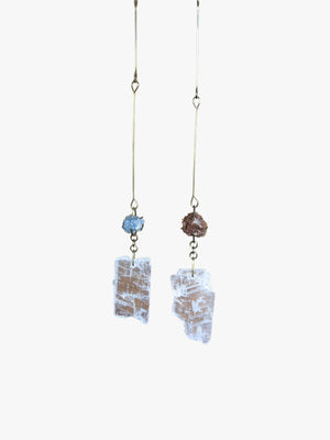 Petite Wall Gems - Celestite and Aragonite with Utah Selenite
