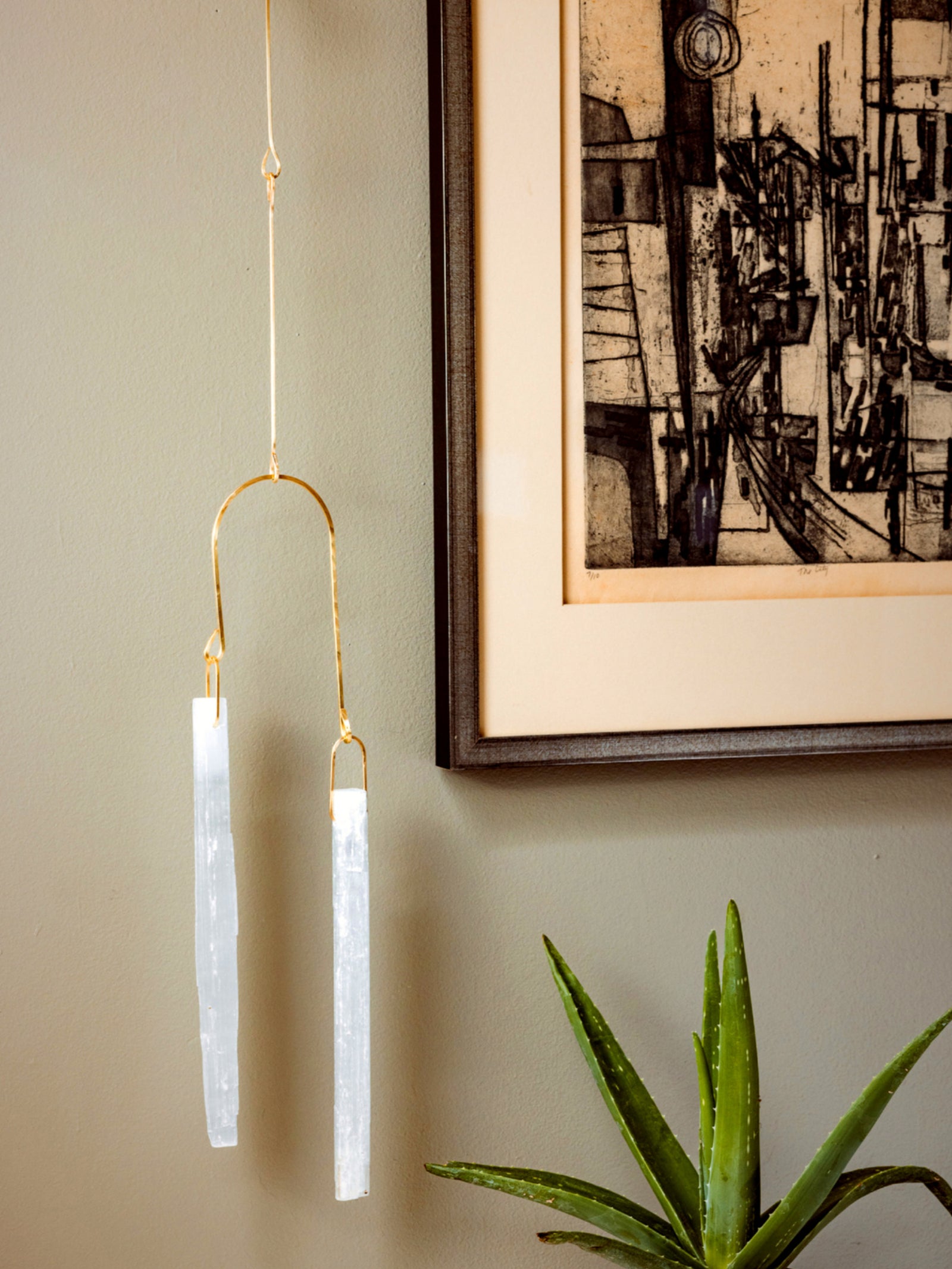 Wall Gems - Double Selenite Drop