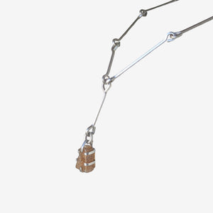 Silver Link Chain with Imperial Topaz Drop