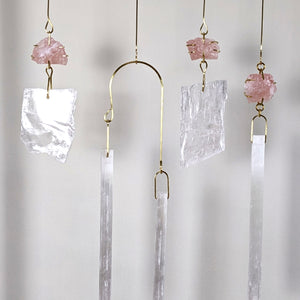 Rose Quartz + Selenite Wall Gems