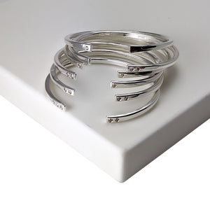 Sterling and Diamond Regalo Cuffs