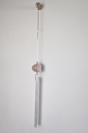 Wall Gem - Rose Quartz + Long Selenite