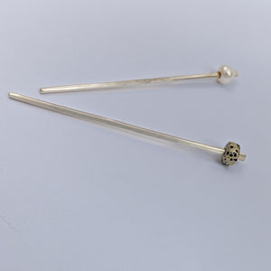 Sterling Silver - Perfect Hair Sticks in Pearl + Jasper