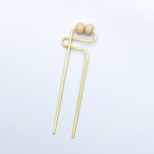 Modernist Hair Forks - Denim + Cream Wood