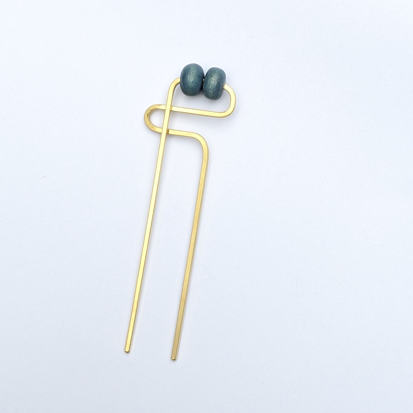 Modernist Hair Forks - Denim + Cream Wood