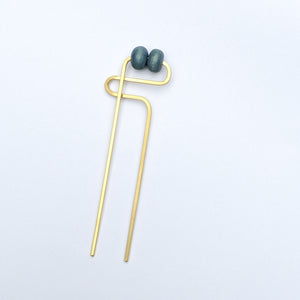 Modernist Hair Forks - Denim + Cream Wood