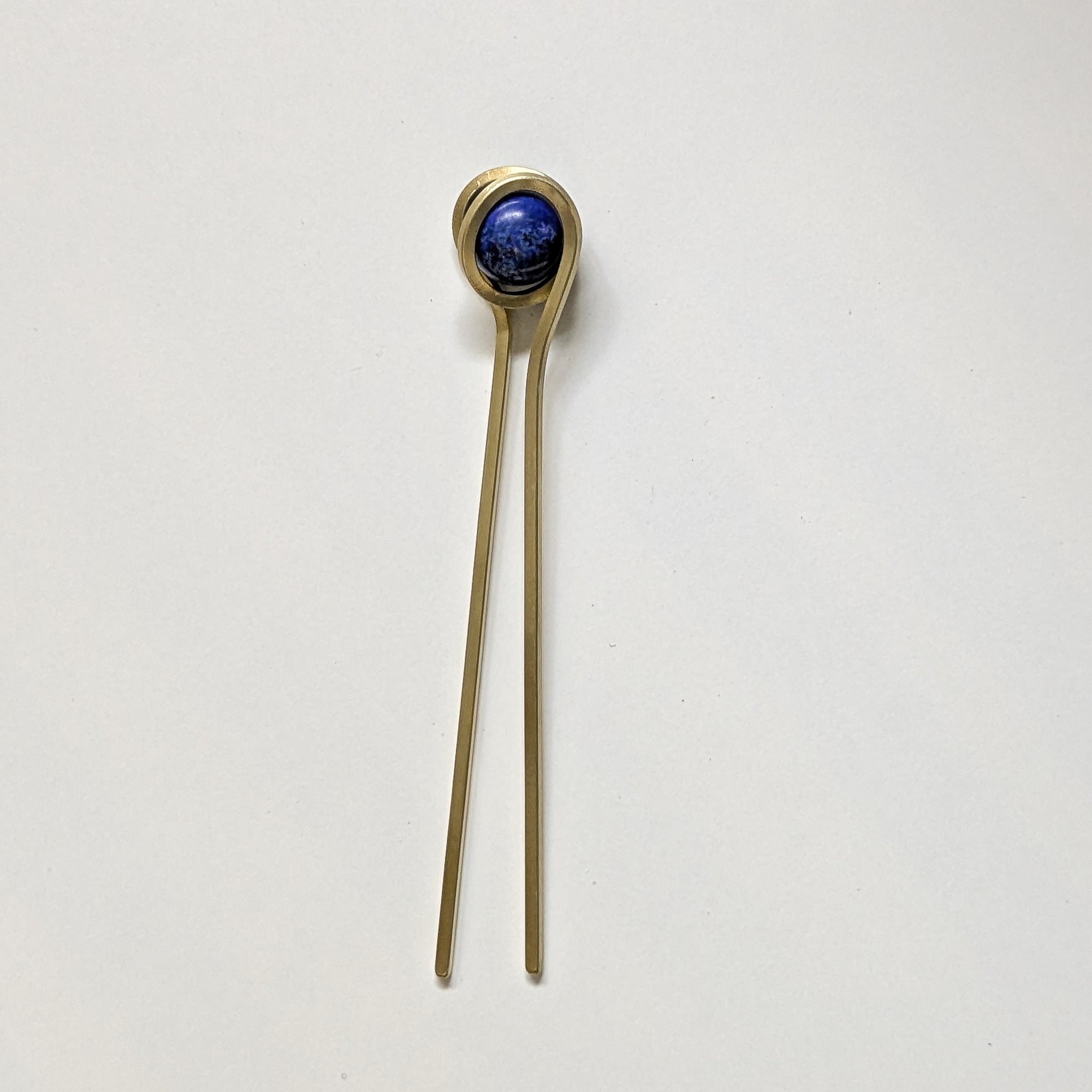 Orbit Gemstone Hair Pin - Jasper + Lapis + Tigereye
