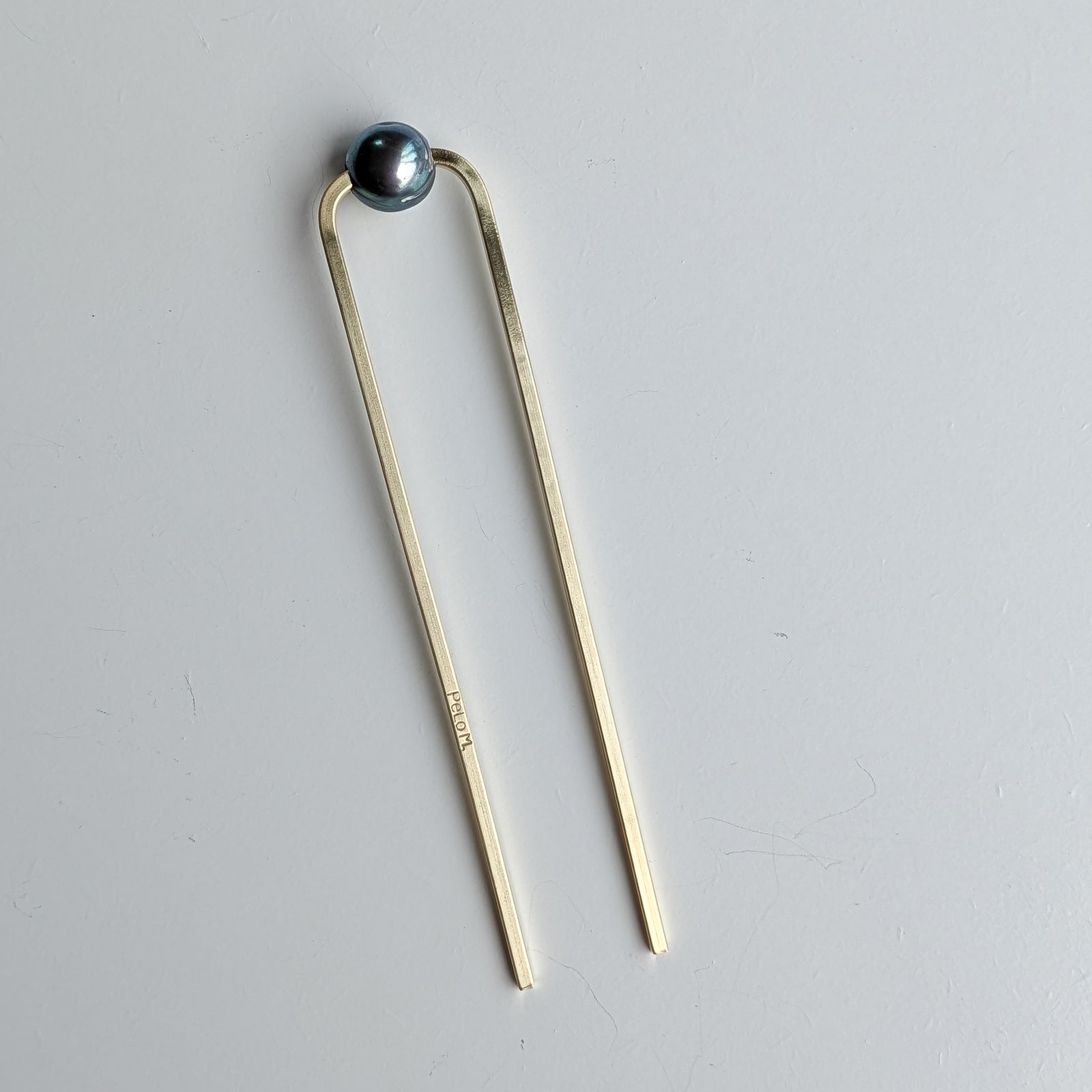 French Pin Hair Fork - Single + Double Midnight Pearl