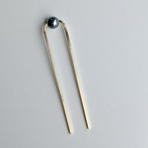 French Pin Hair Fork - Single + Double Midnight Pearl