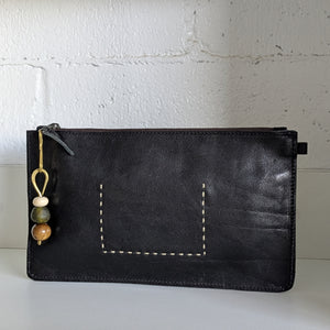 Charming Leather Clutch - Black