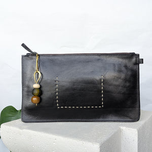 Charming Leather Clutch - Black