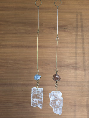 Petite Wall Gems - Celestite and Aragonite with Utah Selenite