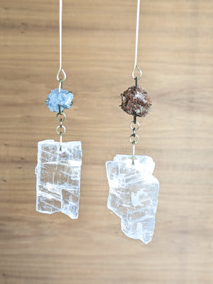 Petite Wall Gems - Celestite and Aragonite with Utah Selenite