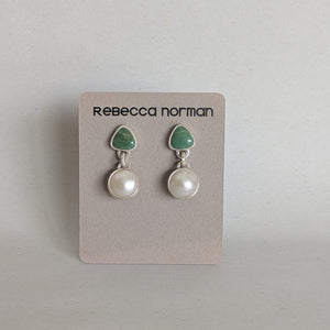 Turquoise and Pearl Earrings