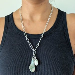 Seaside Silver Chain with Paua + Pearl