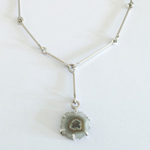 Silver Link Chain with Stalactite Drop