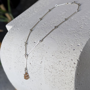 Silver Link Chain with Imperial Topaz Drop