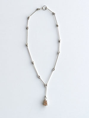 Silver Link Chain with Imperial Topaz Drop