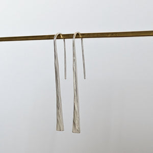Silver Taper Drop Earrings