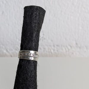 Silver and Diamond Stacking Ring Set