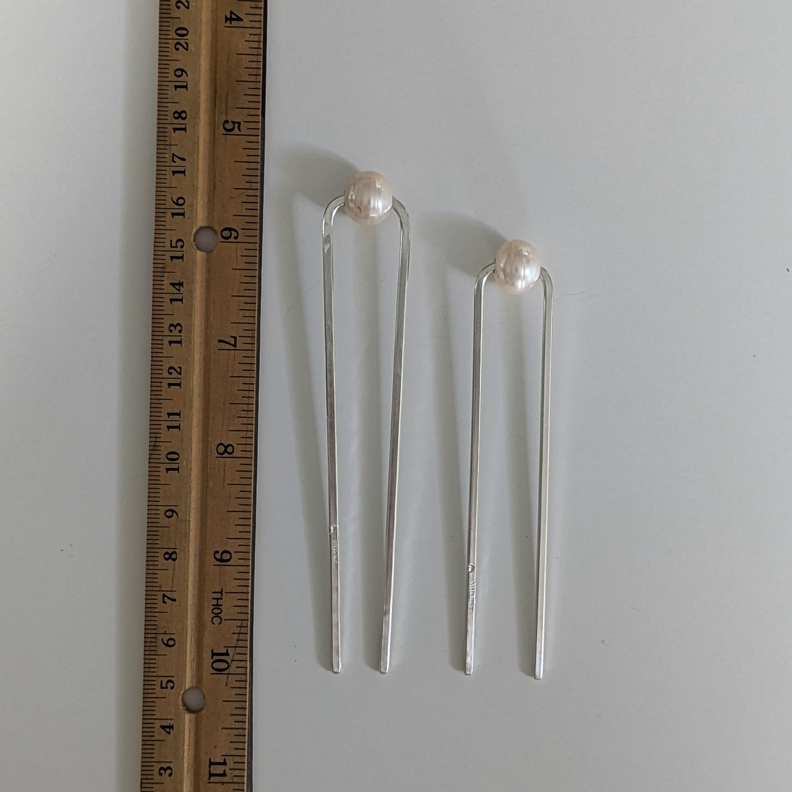 Sterling Silver + Pearl French Hair Pin