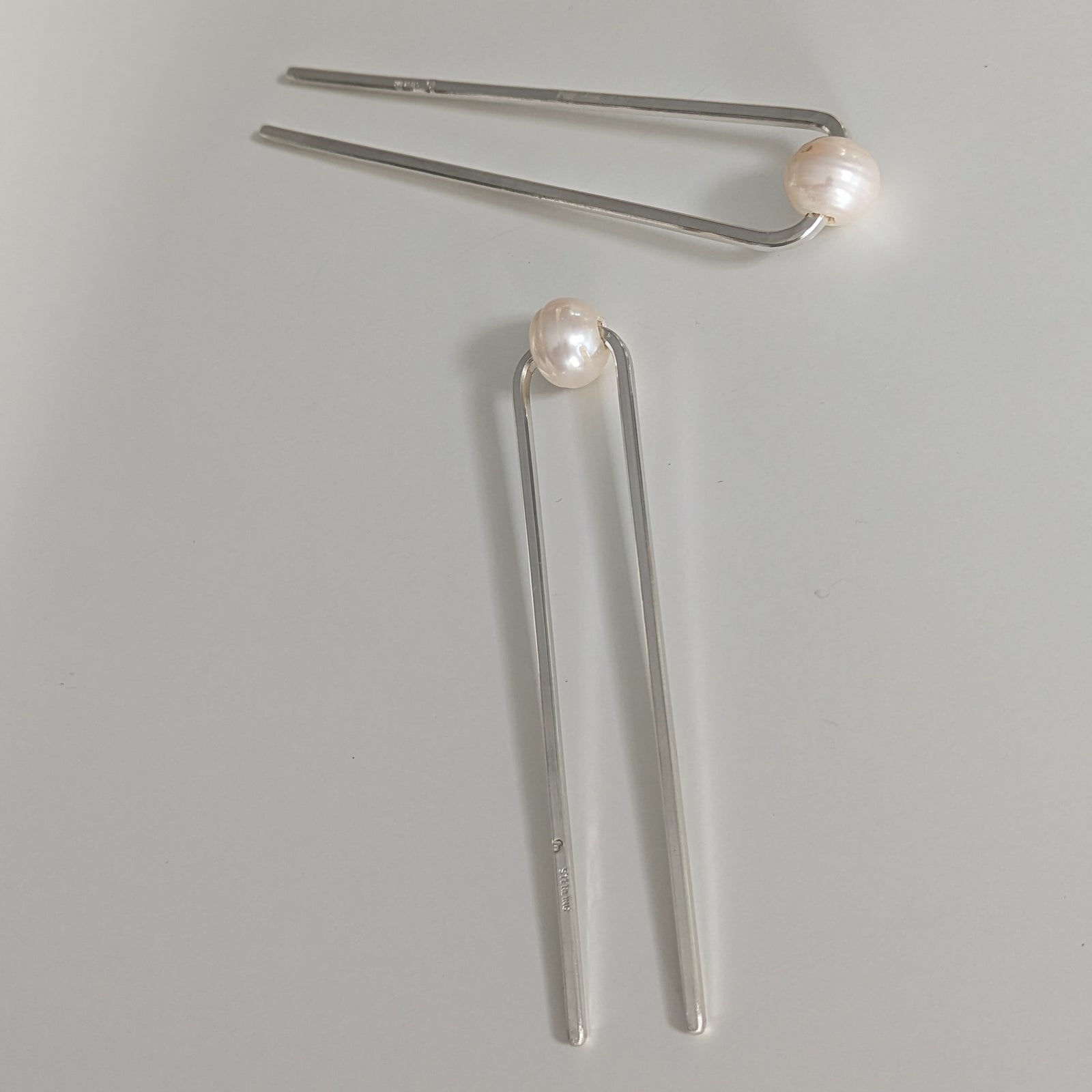 Sterling Silver + Pearl French Hair Pin
