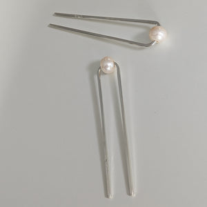 Sterling Silver + Pearl French Hair Pin