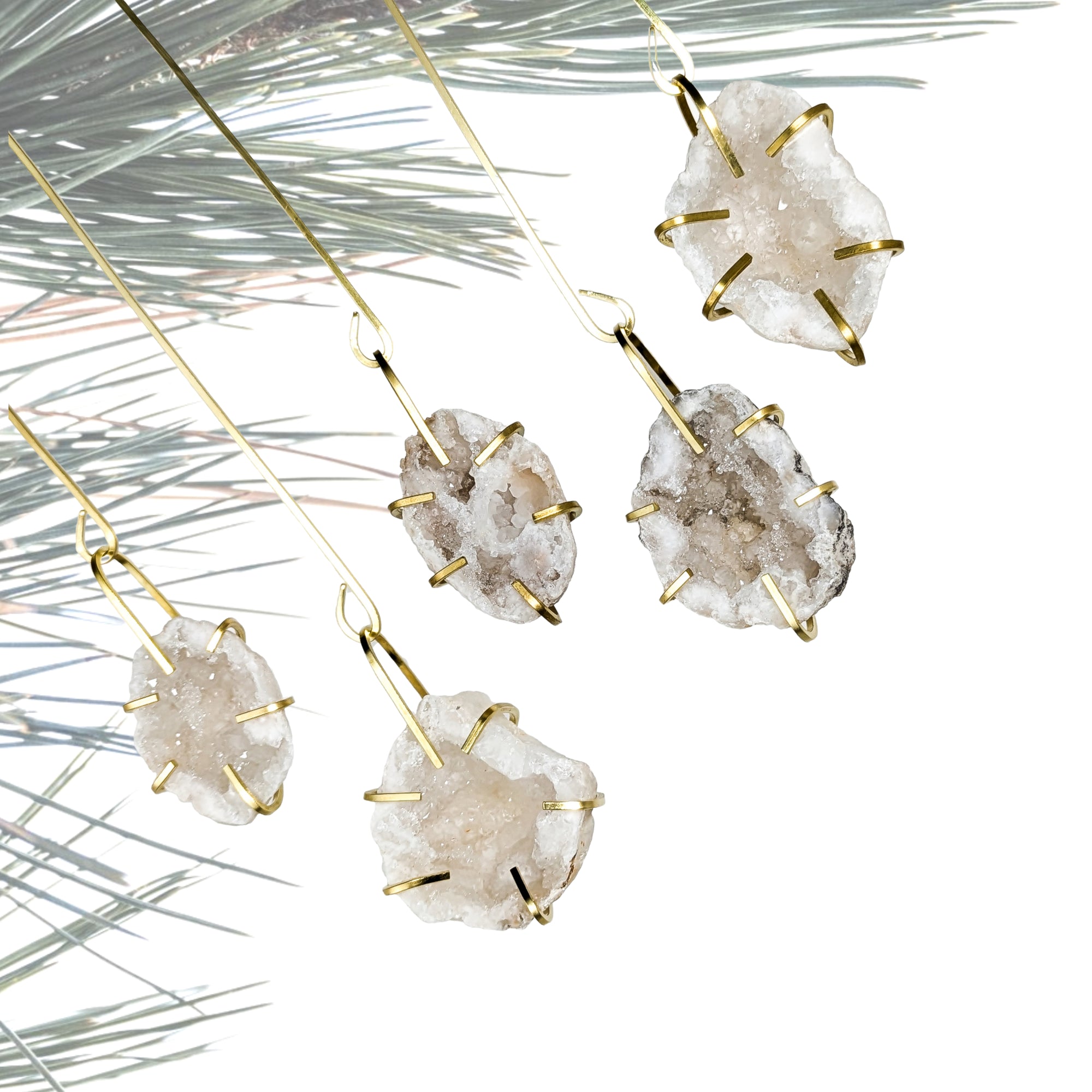 Snow Quartz Geode Ornaments