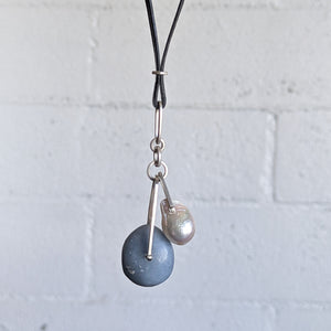 Angelite Pearl Necklace