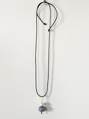 Angelite + Pearl Boulder Pendant