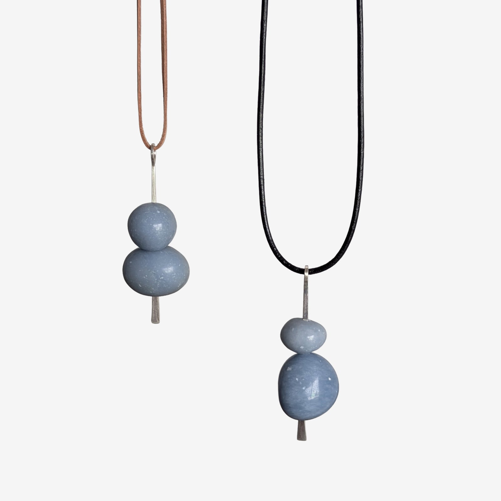Angelite Double Boulder Necklace