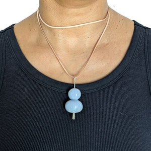 Angelite Double Boulder Necklace