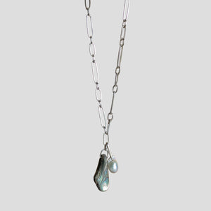 Seaside Silver Chain with Paua + Pearl