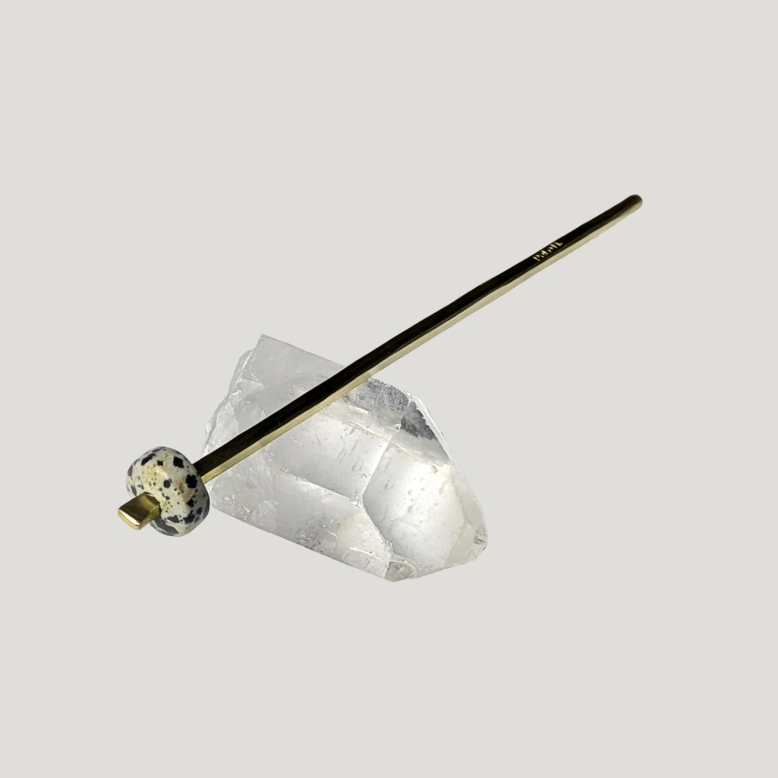 Brass Hair Stick - Dalmation Jasper