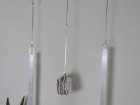 OOAK Wall Gem Set of 3 - Zebra Calcite + Selenite