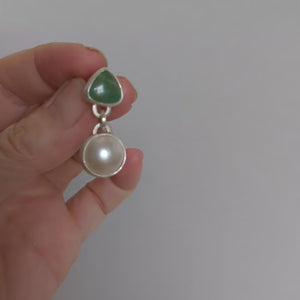 Turquoise and Pearl Earrings