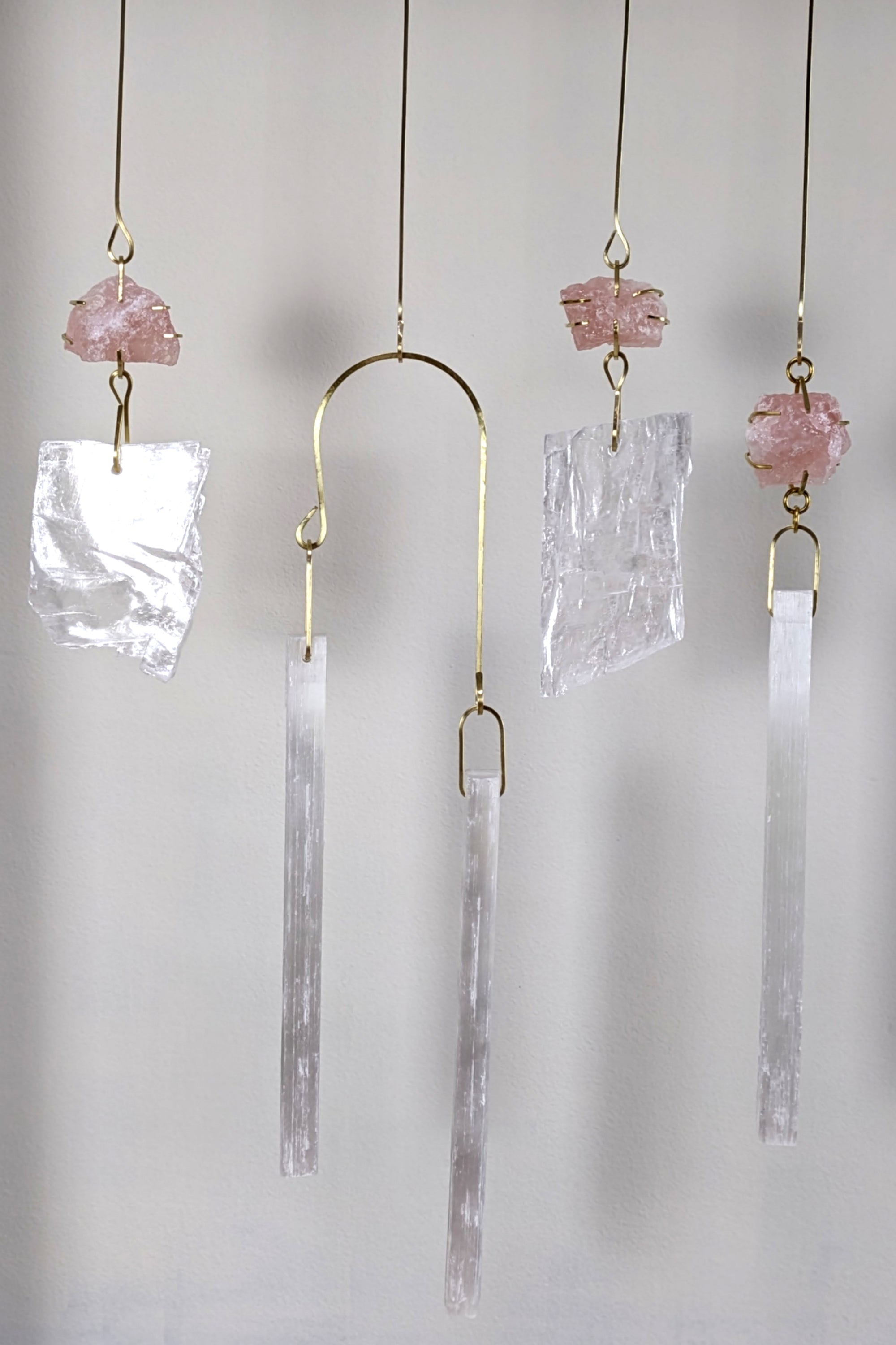 Rose Quartz + Selenite Wall Gems