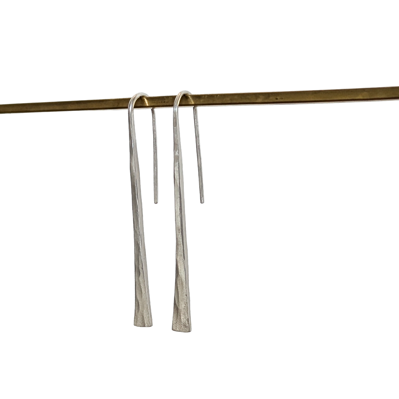 Silver Taper Drop Earrings