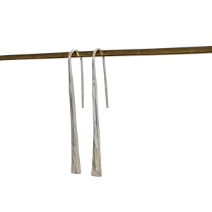Silver Taper Drop Earrings