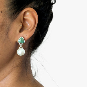 Turquoise and Pearl Earrings
