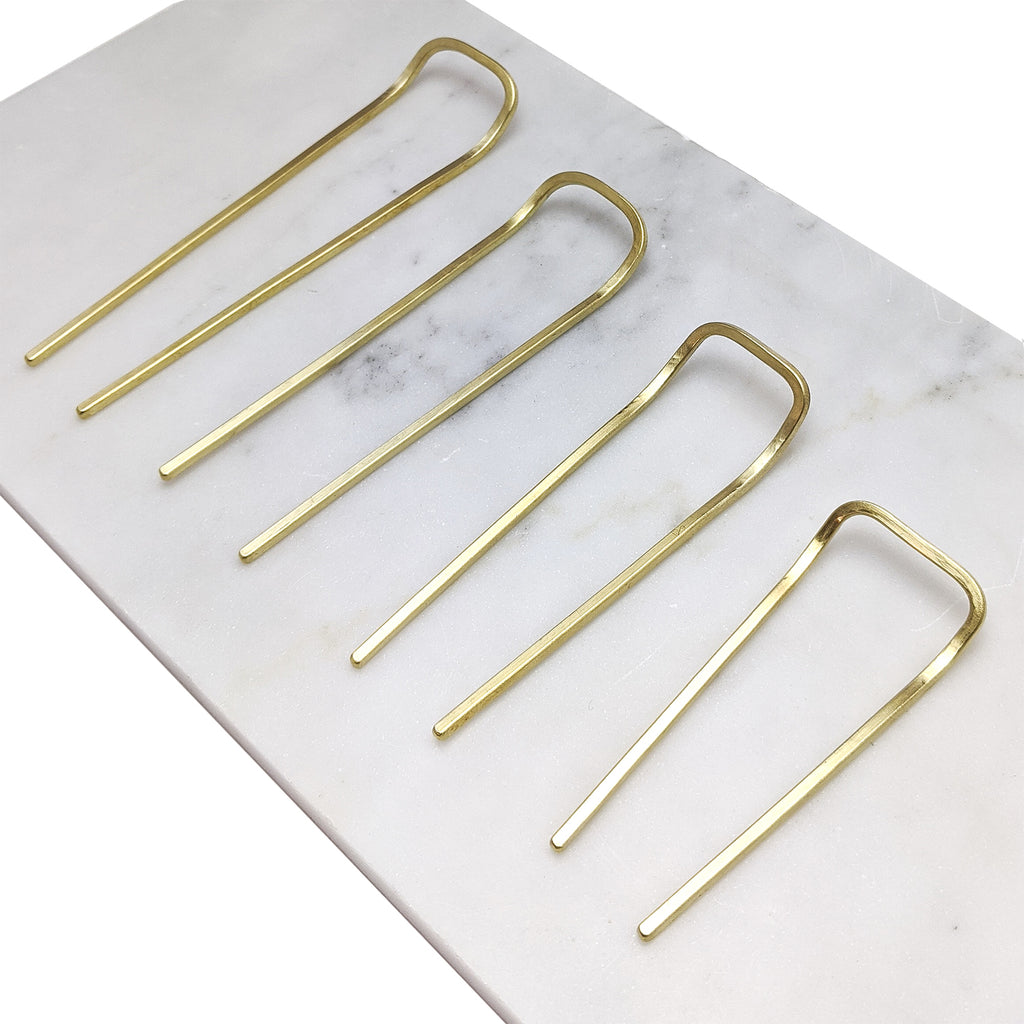 Simple Square French Pin Hair Forks in 4 Sizes