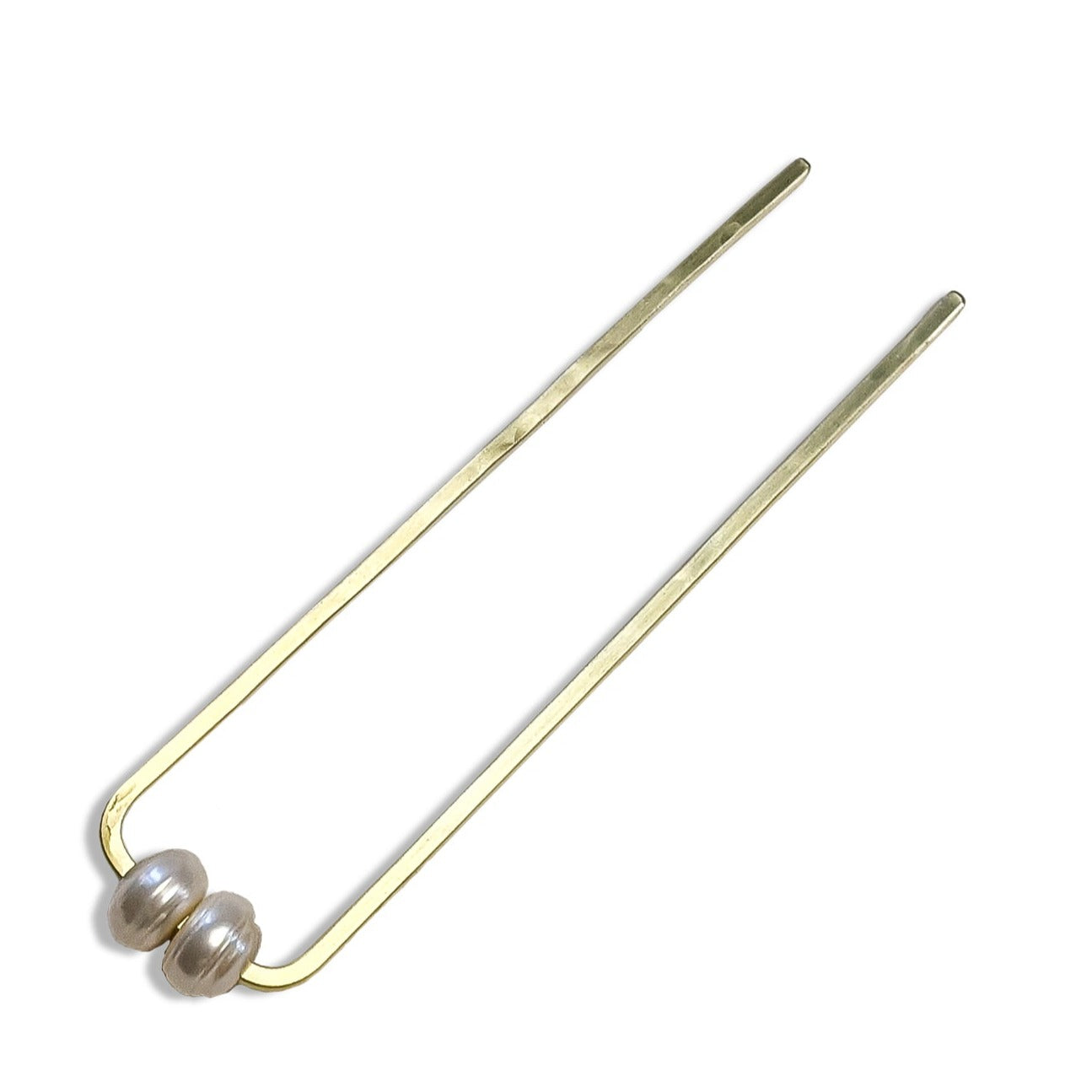 Pearl Hair Fork - Double Chunky Cream Pearl