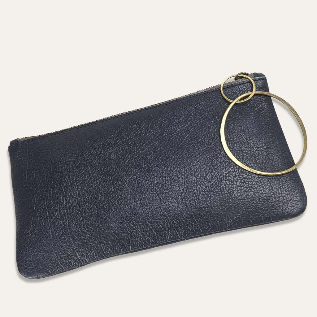 Bangle Bag - Pebbled Navy Leather