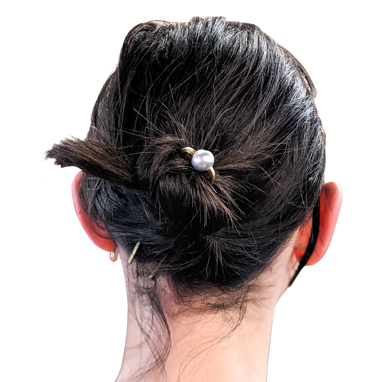 French Pin Hair Fork with Chunky Cream Pearl