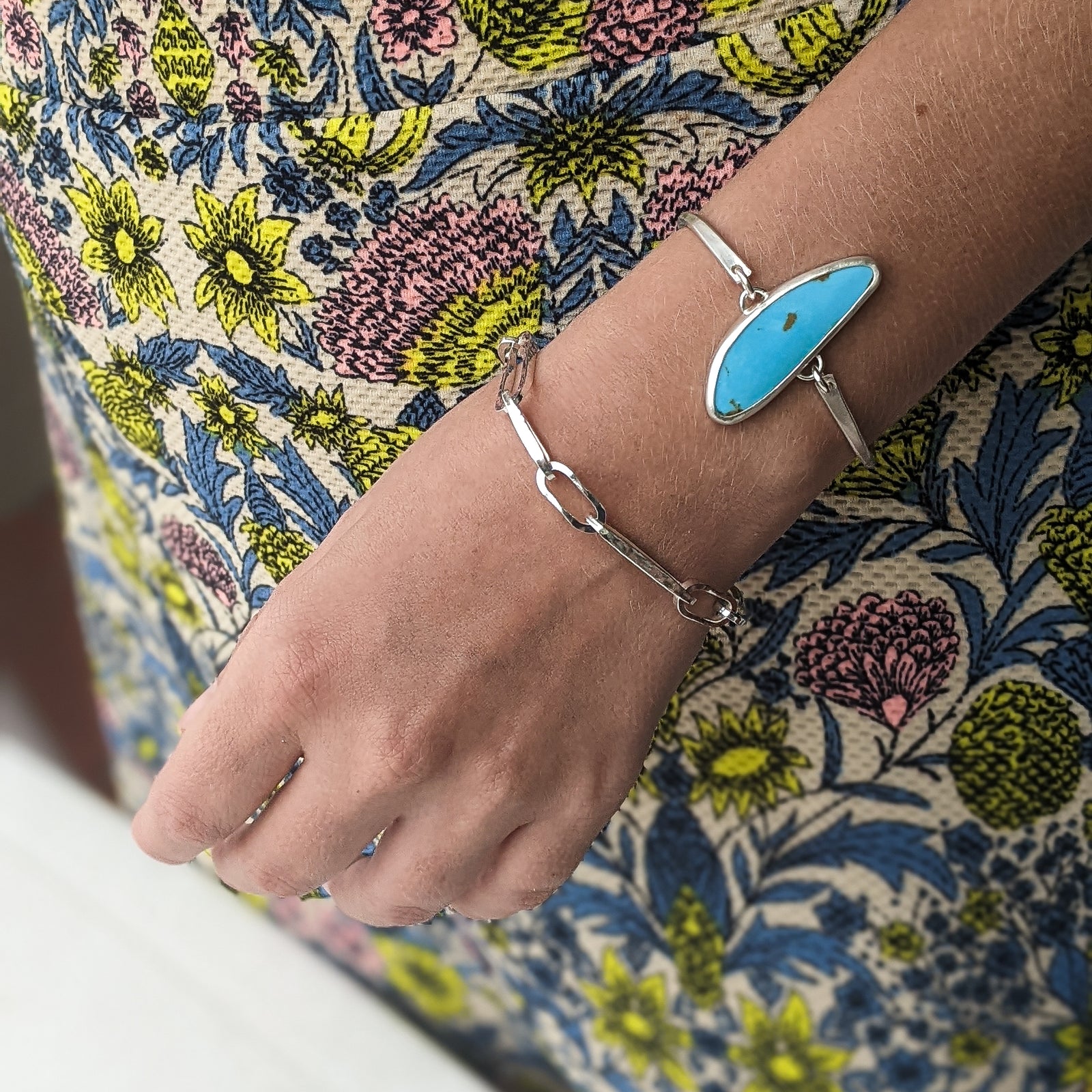 Long Links Chain Bracelet in Silver