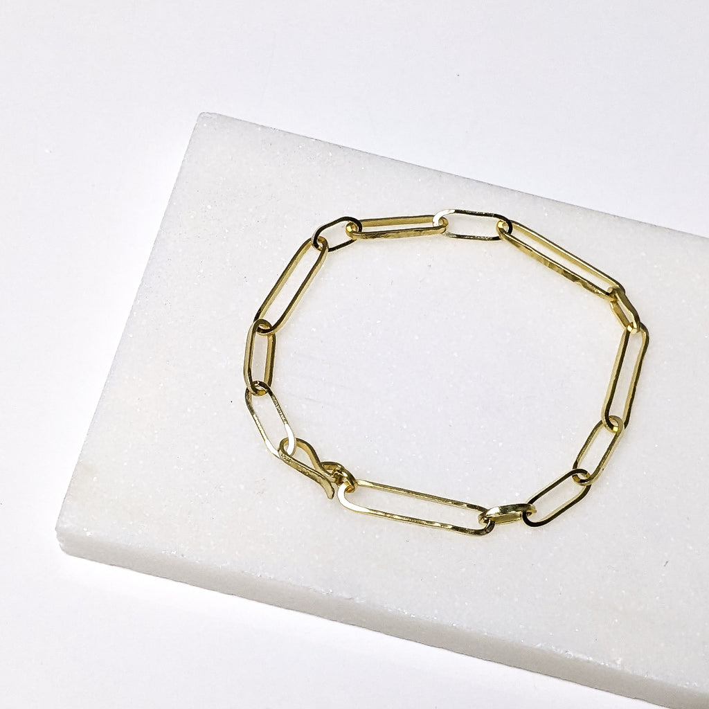 HANDCRAFTED LL 14K CHAIN BRACELET