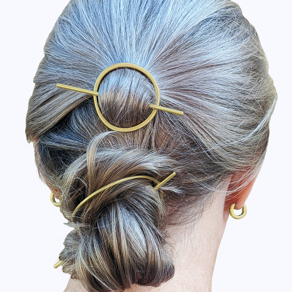 Abstract Oval Hair Slides